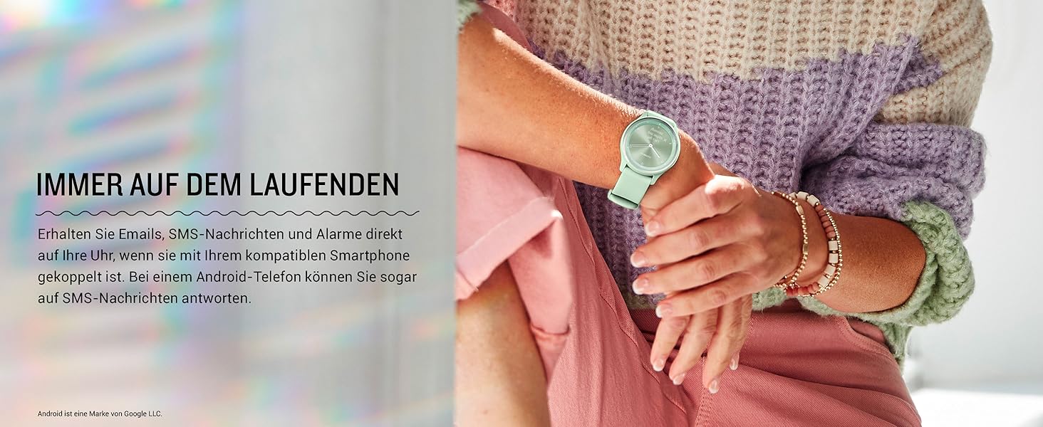 Гармін Vívomove Trend – гібридний смарт-годинник з аналоговими стрілками та сенсорним дисплеєм, фітнес- та здоров'я-функції, аналіз сну, Garmin Pay, сповіщення та до 5 днів роботи від акумулятора. Колір: чорний