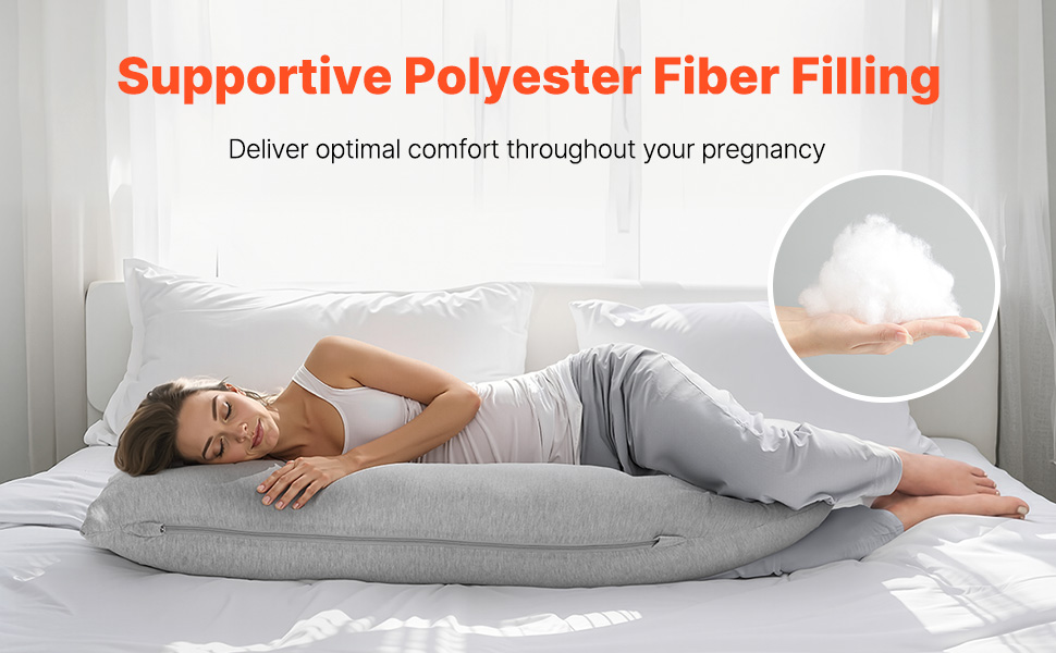 Подушка для вагітних VEVOR C-подібної форми, 133x63x21 см, знімний та пральний чохол, підтримка спини, живота, стегон та ніг