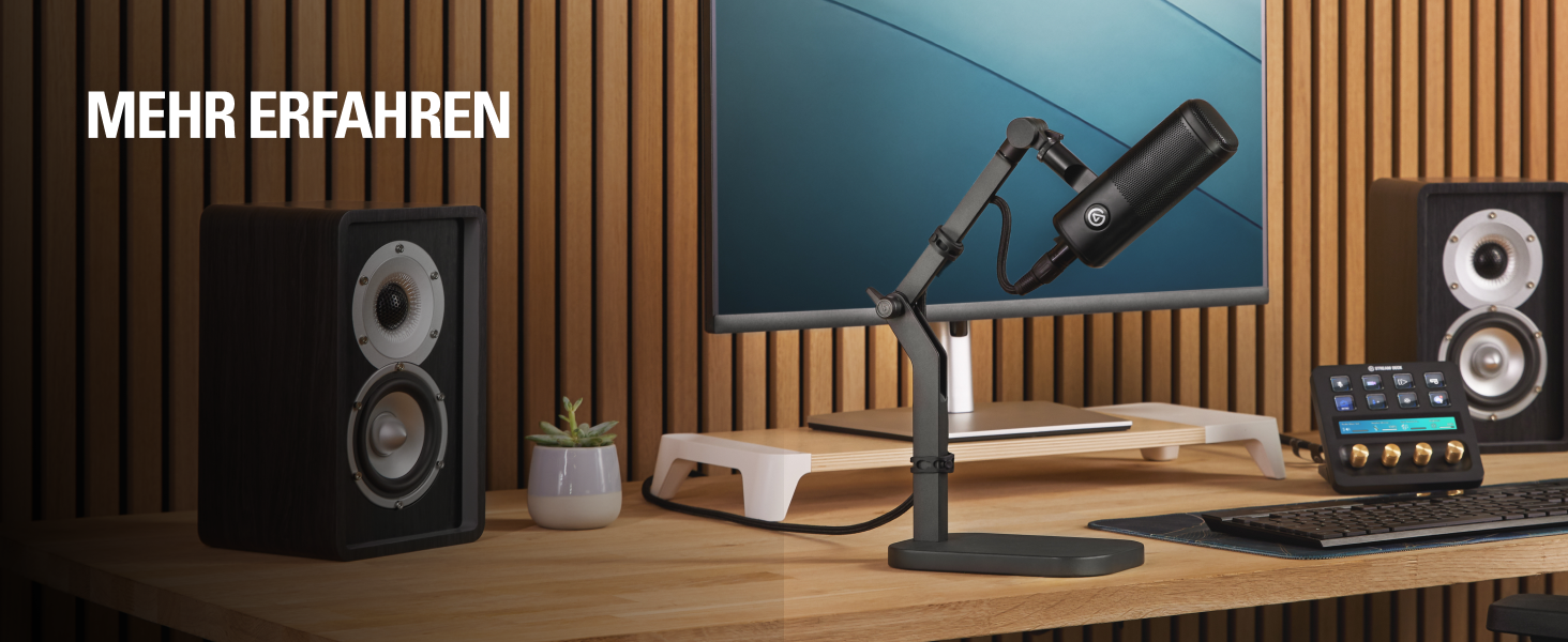 Elgato Wave:3 - Професійний USB-конденсаторний мікрофон для стрімінгу, подкастів, геймінгу та home office, безкоштовне програмне забезпечення для мікшування, плагіни звукових ефектів, захист від спотворень, Plug & Play, для Mac - PC мікрофон