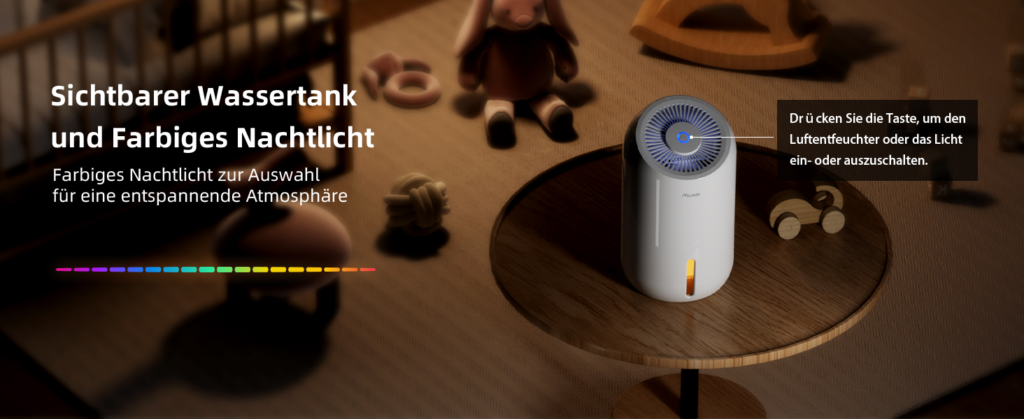 Електричний осушувач повітря 860 мл - тихий, енергоефективний, з LED-підсвіткою, для спальні, ванної кімнати, підвалу
