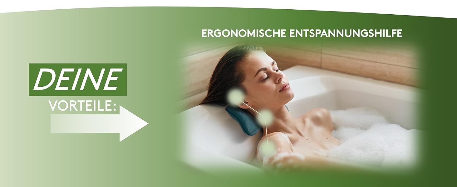 Преміум подушка для ванни Petrol - зручна підтримка голови та шиї. Подушка для ванни з присосками, аксесуар для спа-процедур. Якісна подушка для ванни.