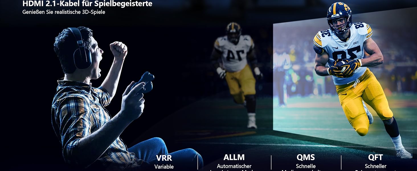 HDMI кабель Stouchi 2 м 8K 10K 4K Ultra High Speed 48Gbps 4K120 144Hz eARC HDR10 4:4 HDCP 2.2/2.3 Dolby, сумісний з Fire TV/Roku TV/PS5/Xbox Series X/Samsung/Sony/LG (2 шт., чорний)