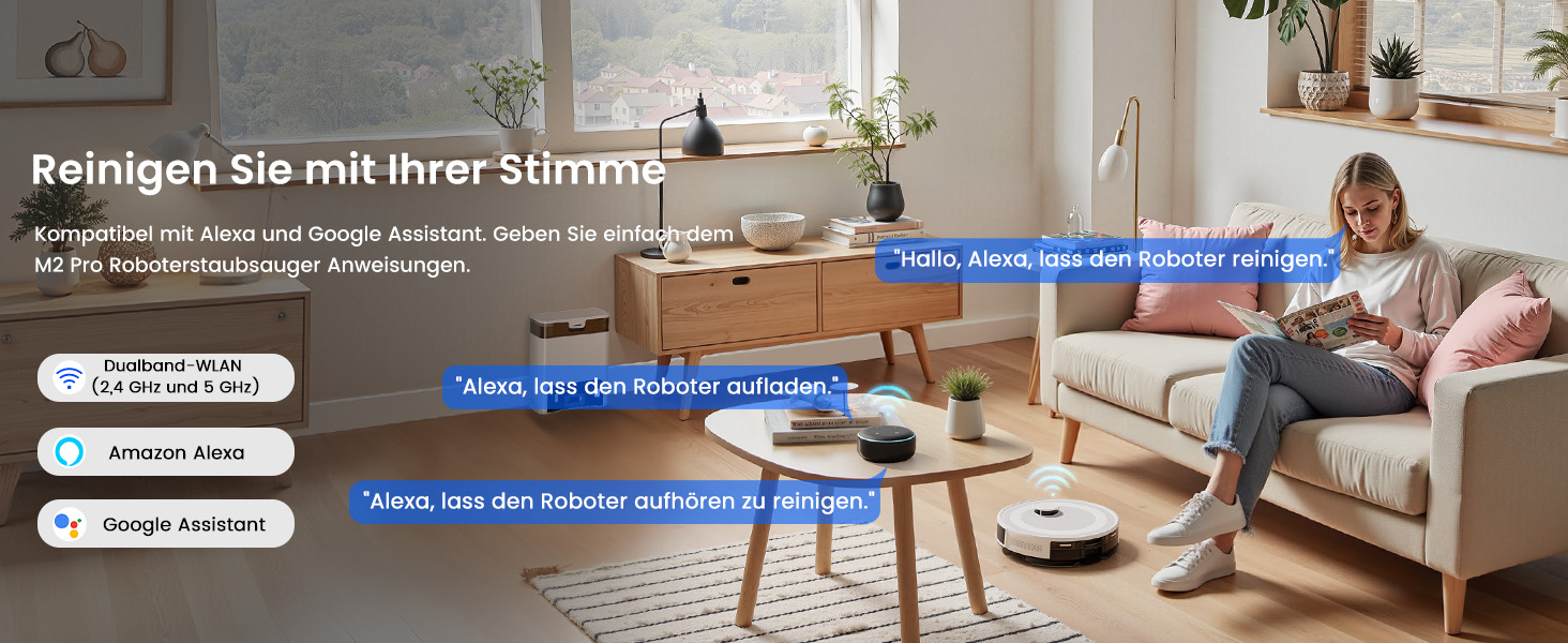 Робот-пилосос LEFANT M2 Pro з потужністю 6000 Па, автоматичною витяжкою сміття, лазерною навігацією та картографією, індивідуальним прибиранням, уникненням перешкод PSD, ідеальний для видалення шерсті тварин, білий