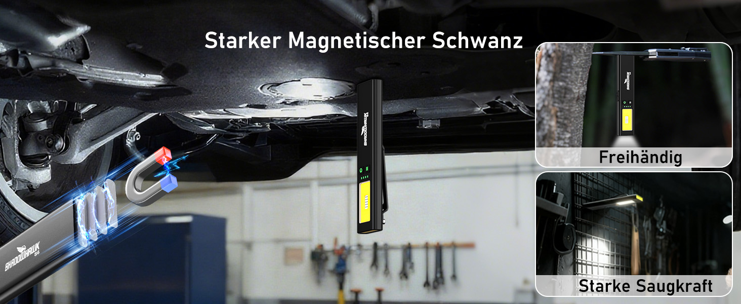 LED-ліхтарик Shadowhawk 2 шт. Зарядний, водонепроникний, COB, з магнітом та кліпсою, 7 режимів, чорний | Для кемпінгу, майстерні, надзвичайних ситуацій