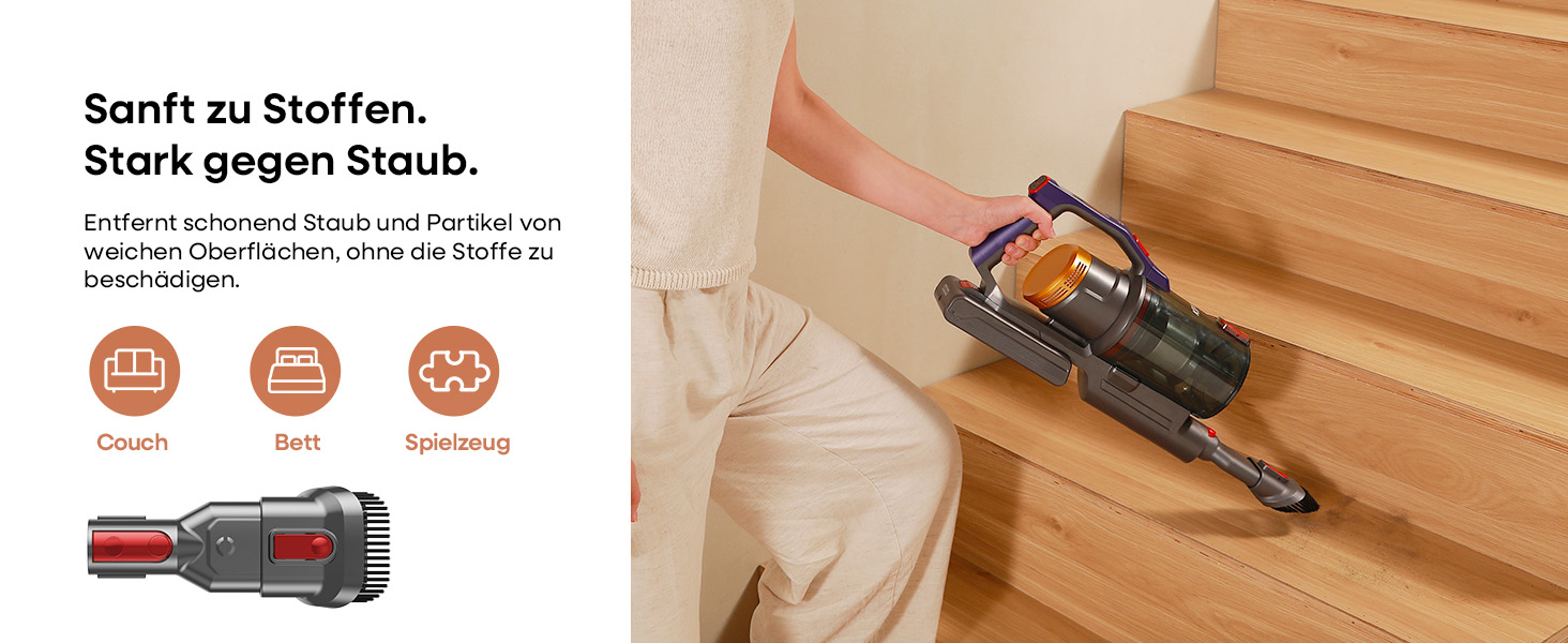 Бездротовий акумуляторний пилосос KIPMAX 50000Pa, 550W, 70 хвилин, 1.5L, з дисплеєм, антизаплутана щітка, 7-шаровий фільтр, 2 арома-пластини, для килимів, шерсті тварин, твердих поверхонь, золотий