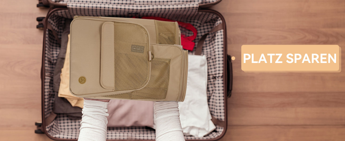 Транспортна переноска для котів та собак Petsfit, складана сумка-переноска, 50L x 33B x 33H см, з м'яким розкладним килимком та регульованим плечовим ременем, Khaki