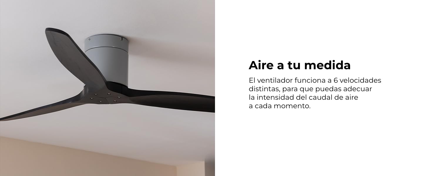 Вентилятор стельовий Cecotec EnergySilence Aero 5500 Aqua IronDarkWood Connected, двигун DC 40W, Wi-Fi, для дому та вулиці, 3 лопаті, 6 режимів, металік та темно-коричневий сталь | темне дерево