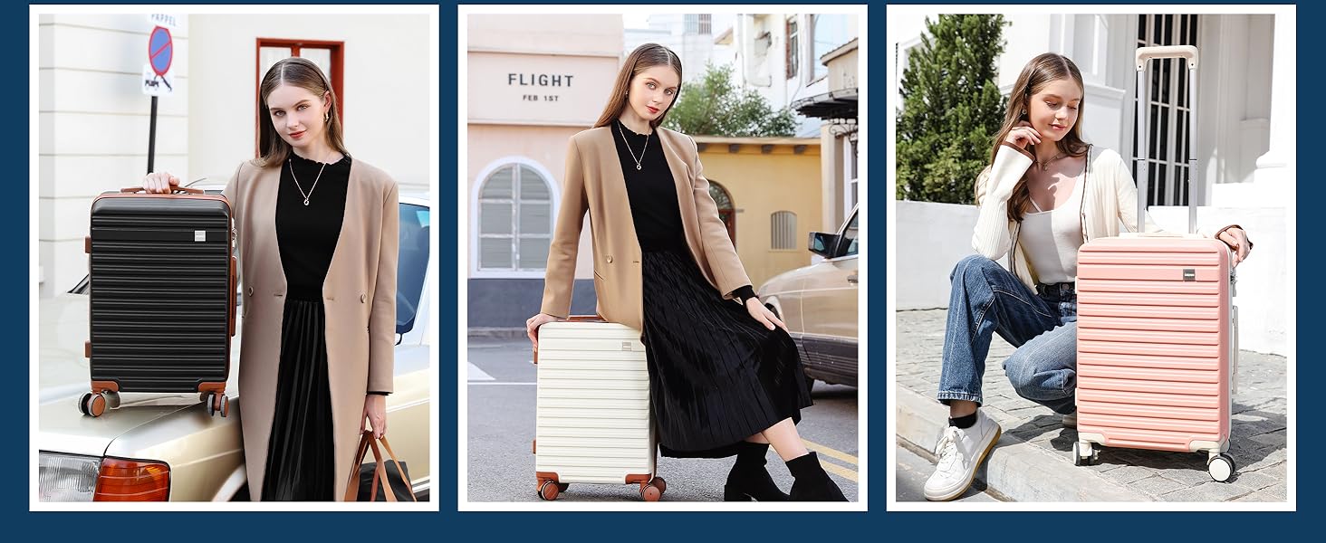 Набір валіз Joyway з ABS-пластику (4 колеса, TSA-замок) з місткою сумкою та культурою. Великий синій кофр