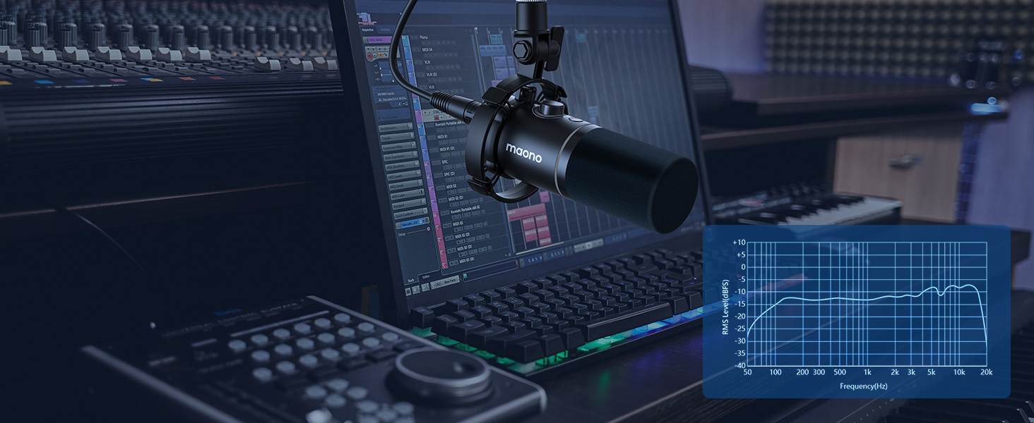 Мікрофон MAONO PD200XS XLR/USB: Набір для стримінгу, запису та геймінгу з RGB підсвіткою, регулюванням гучності та беззвучною кнопкою