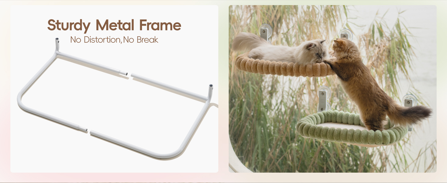 Лежанка для котів EDAGNY на вікно - гамак, м'яка знімною наволочкою, сталевий каркас, до 18 кг (зелений, M)