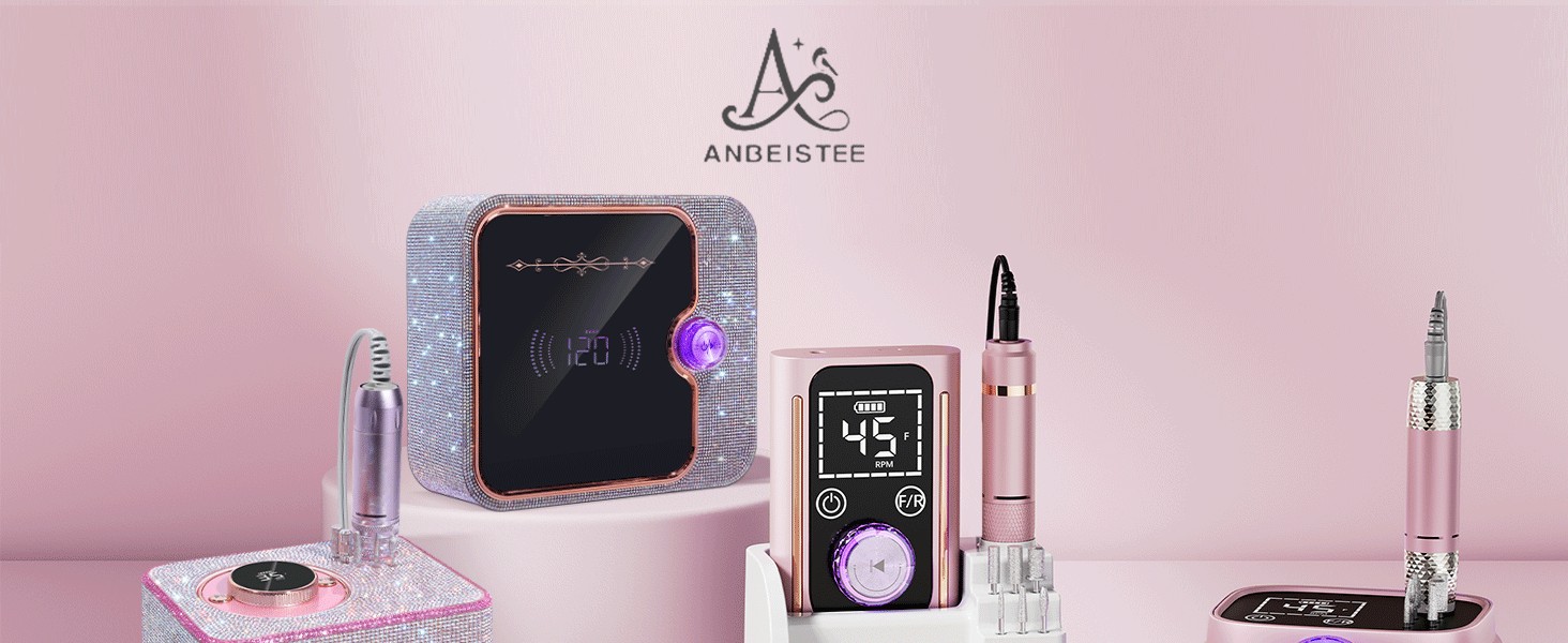 Професійна електрична фрезер для нігтів 45000 RPM, портативна, для манікюру та педикюру, рожева