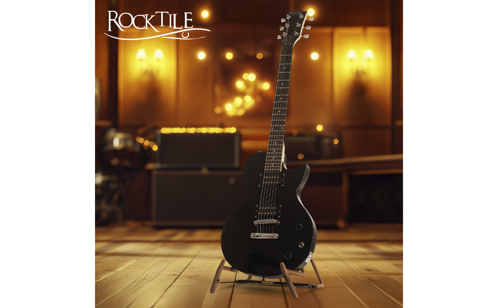Електрогітара Rocktile LP-100 BL Black SET: Gigbag, Підставка, Струни, Тюнер, Медіатори