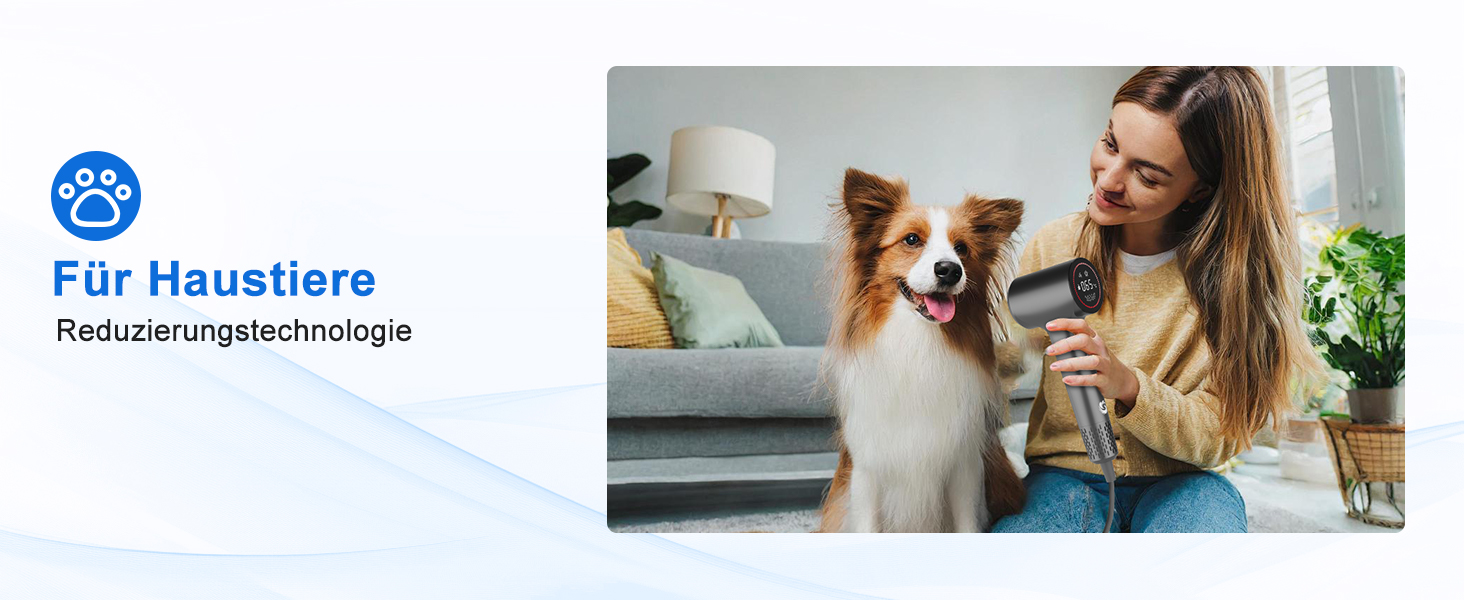 Фен для волосся з плазмою та безщітковим мотором 110 000 об/хв – швидке сушіння, тиха робота, з магнітною насадкою, для дому та подорожей (темно-сірий)