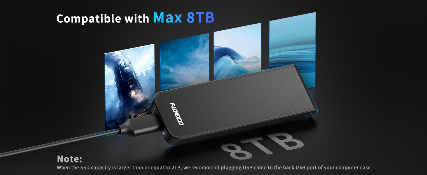 Корпус для SSD M.2 NVMe з USB 3.2 Gen 2 (10Gbps), адаптер для підключення SSD, без інструментів, підтримка UASP та Trim