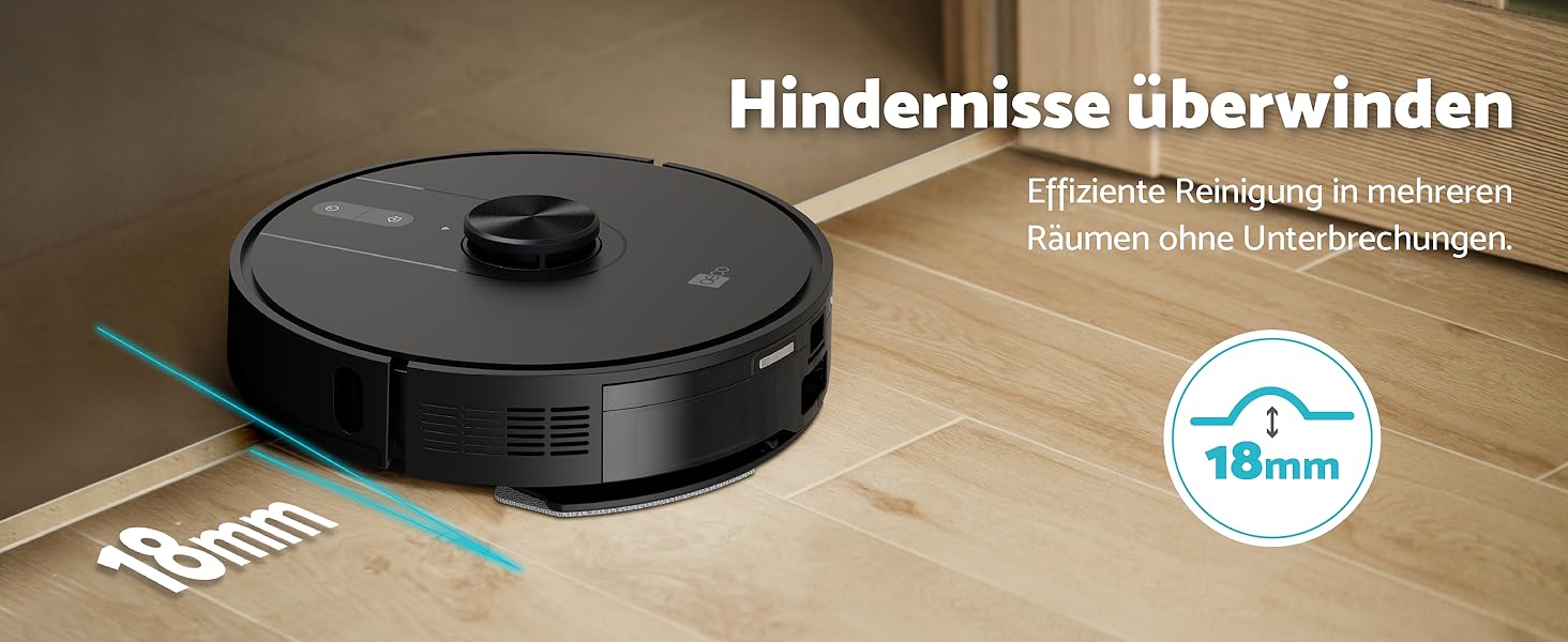 Робот-пилосос Aeco X5 VacuBot з функцією миття підлоги. Потужність всмоктування 5000Pa, лазерна навігація, час роботи до 160 хвилин, керування через додаток та пультом. Ідеально для шерсті тварин, килимів та твердих підлог.