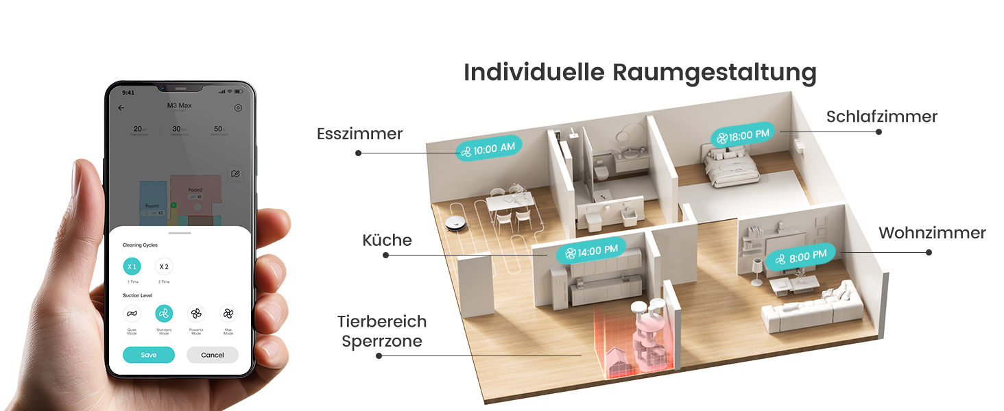Робот-пилосос LEFANT M3 Gen2 з функцією миття, 12000Pa, автоматичне очищення, LiDAR, розпізнавання килимів, керування через додаток Freemove 3.0 та голосове керування, 8 тижнів бездротової роботи