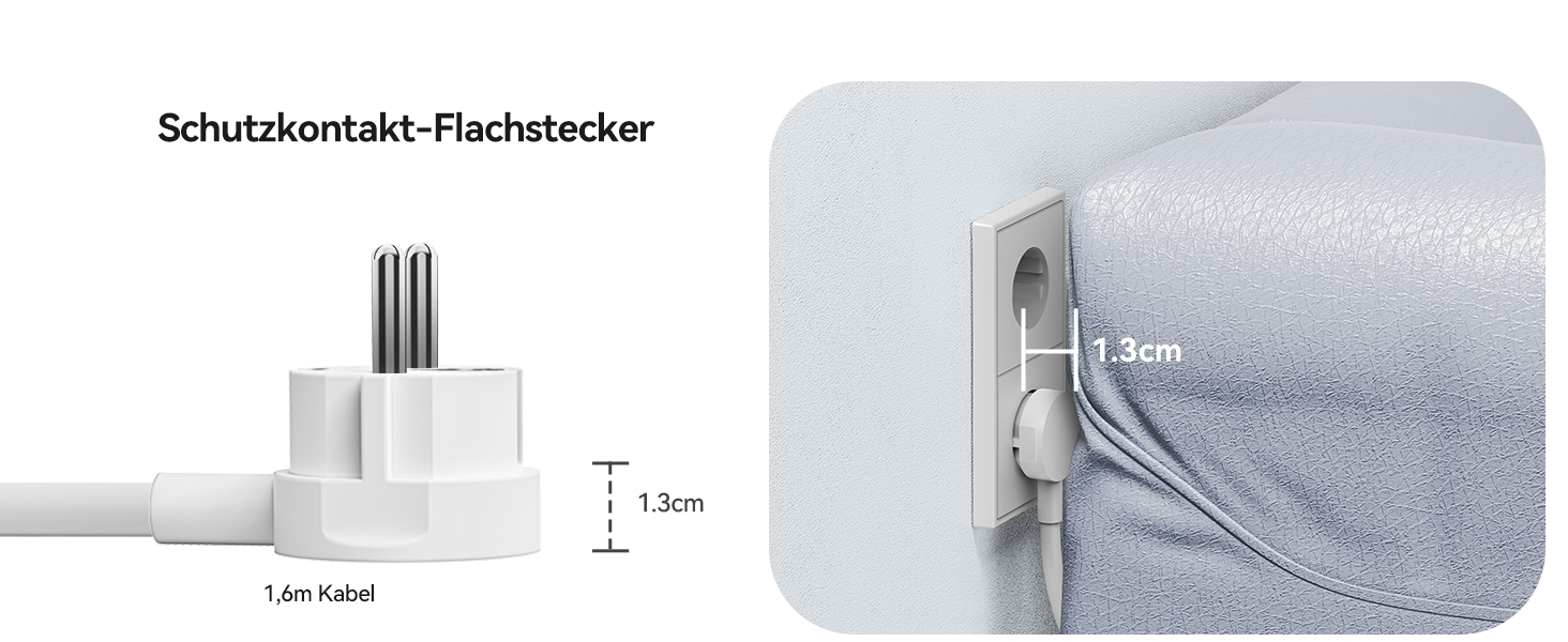 Мережевий адаптер ORICO 25W GaN 6-в-1 білий з 2 розетками AC, 4 USB (2 USB-C PD), кабелем 1.6м, 2500W для дому/офісу