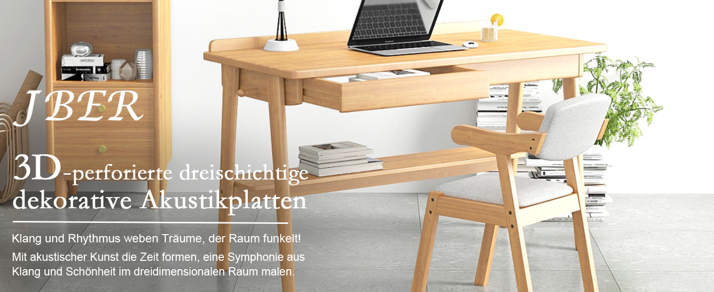 Акустичні панелі JBER для звукоізоляції стін, самоклеючі шумопоглинаючі плити з імітацією темного горіха (еліптичний візерунок), 60×30×4.5 см, 4 шт — для студії та дому