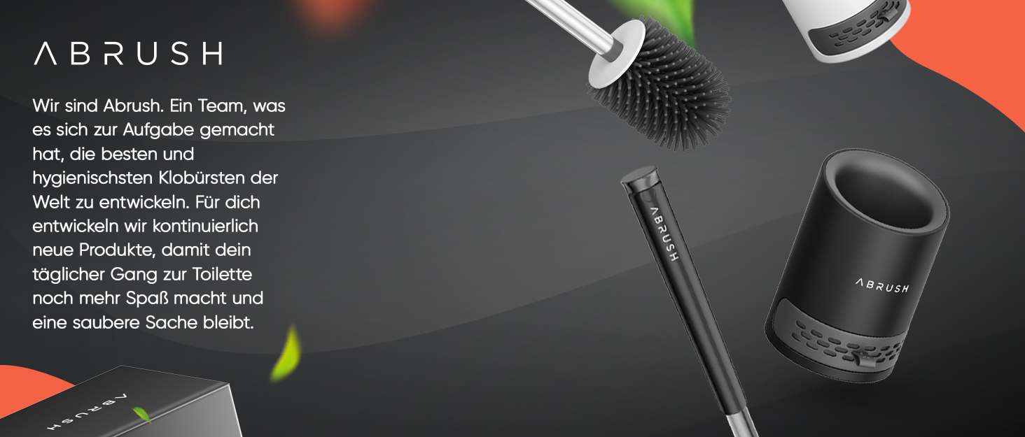 Щітка для унітазу Abrush з м'яким силіконовим наконечником, без свердління, з кріпленням на стіну, білий/сірий колір