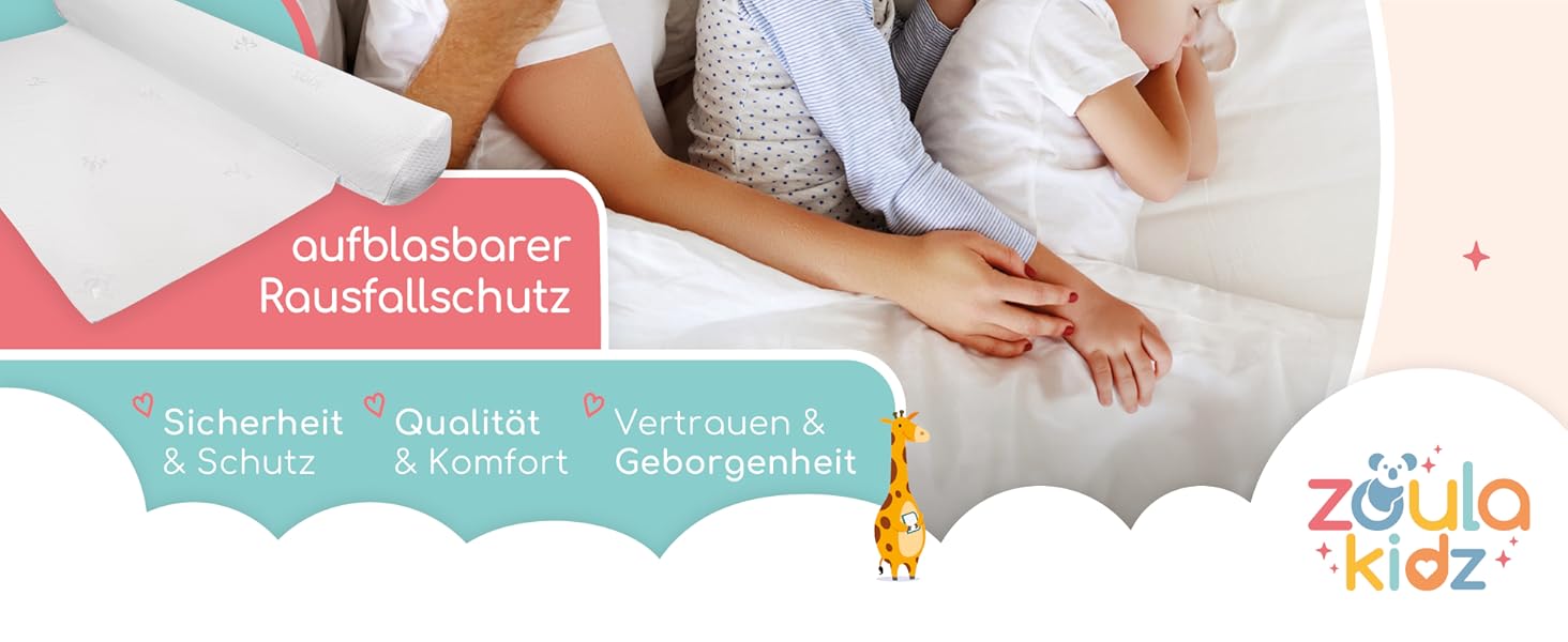 Надувне дитяче ліжко для подорожей - ліжко з захистом від падіння та вбудованим насосом - Портативне дитяче туристичне ліжко з тканиною Oeko-Tex - Ідеально для кемпінгу, готелів та дому (1 шт, 180 см)