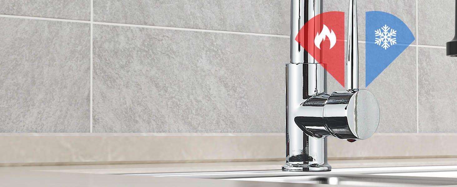 Кухонний змішувач з гнучким виливом, 360° поворот, 2 виходи, високий вилив, душова лійка, для мийки, брашований нікель