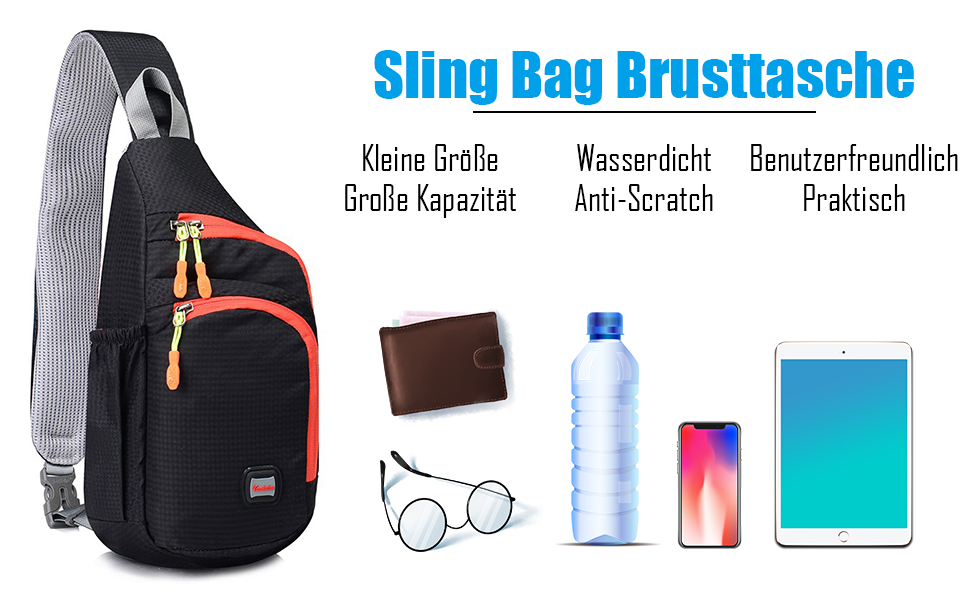 Водонепроникний рюкзак-слінг з нейлону з нагрудною кишенею для чоловіків та жінок, Gisdanchz, 36*18*9 см, в клітинку, зелений