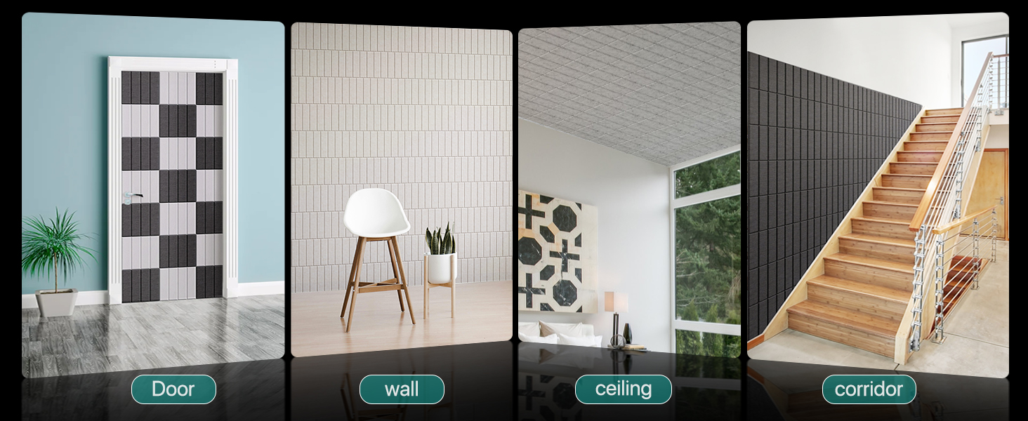 Акустичні панелі Soundsbay для шумоізоляції та звукопоглинання, самоклеючі поліестерні плити 30×30×0.9 см, чорні, 12 шт.