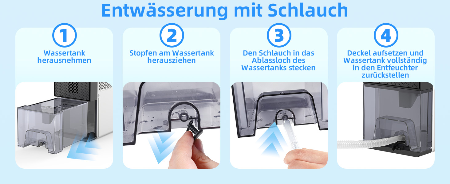 Електричний осушувач повітря 28dB, 2.3L, з фільтром, таймером, для дому та відпочинку