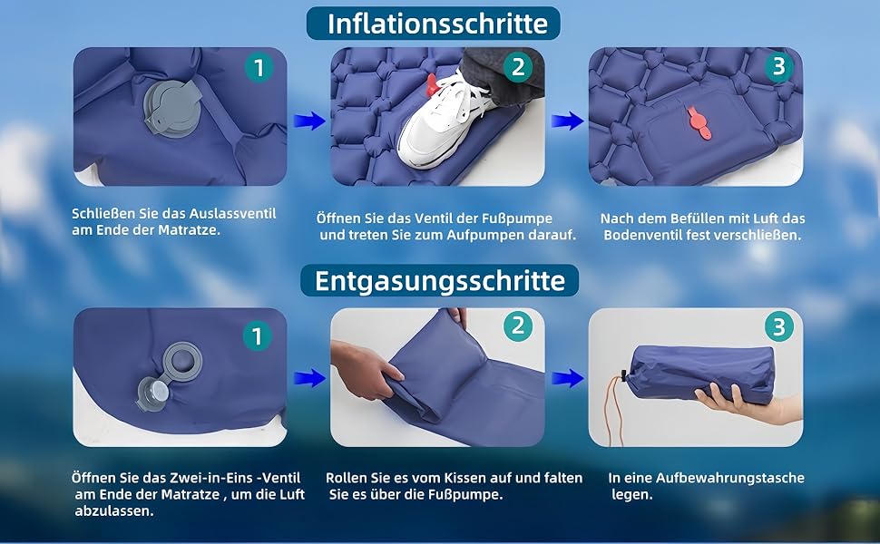 Надувний килимок Isomatte самонадувний, з'єдний, для кемпінгу з насосом-футболом, 600г, легкий, покращена версія