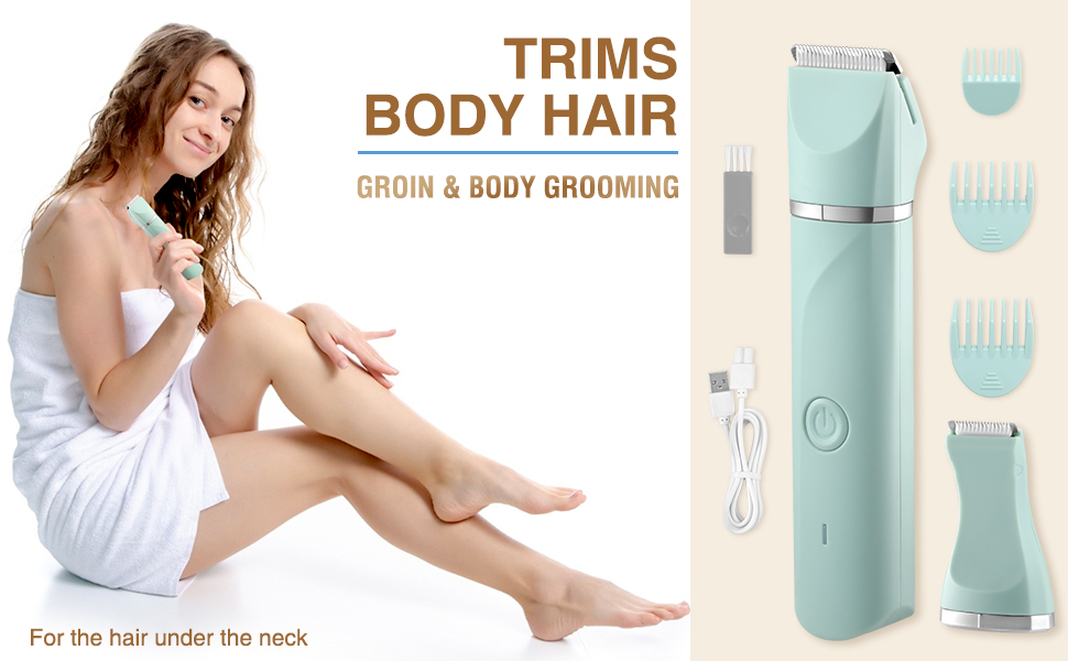 Електричний жіночий епілятор AREYZIN для інтимної зони, зарядний, водонепроникний, зелений