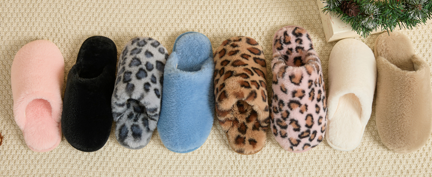 Тапочки зимові для жінок та чоловіків, теплі, з плюшем, з пам'яттю форми, антиковзкі, унисекс, розмір 40.5/42 EU, сірий леопард