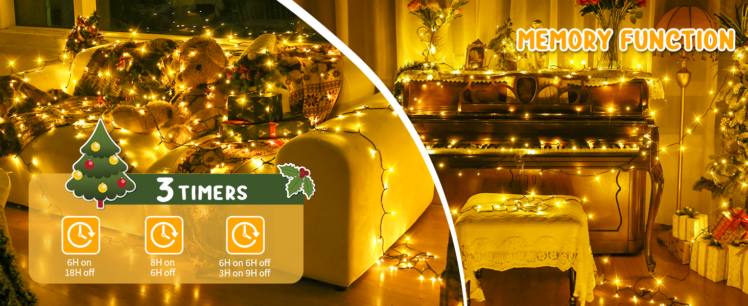 Гірлянда святкова на ялинку, для декору приміщень та вулиці - 80м, 800 LED, з пультом, таймером, вологостійка, 8 режимів, тепле біле світло, для вечірки, саду, декору на Новий Рік