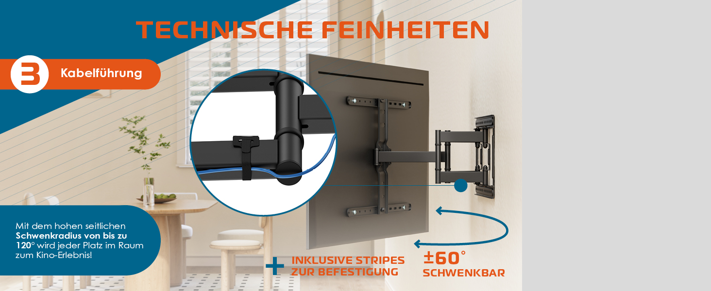 Настінний кріплення для телевізора Xantron Slim Fit, поворотний, з аксесуарами - відстань від стіни 27 мм, 43-90 дюймів, VESA до 600x400, до 75 кг - SLIMLINE-466US