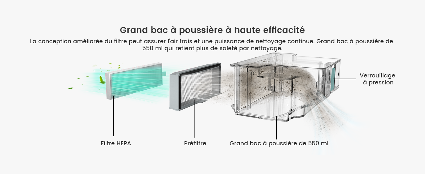 Робот-пилосос LEFANT M310 сірий: потужність 4500Pa, 180 хв роботи, Wi-Fi керування, для тварин та твердих поверхонь