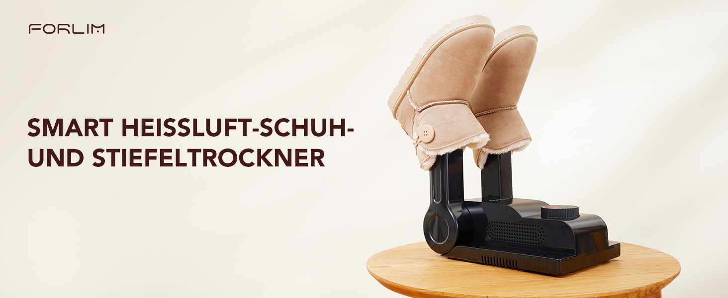 FORLIM Shoe Dryer Adjustable Temperature, with 24-Hour Delay Timer, Portable Glove Dryer and Boot Warmer, Automatic Shut-Off Timer, Foldable Design