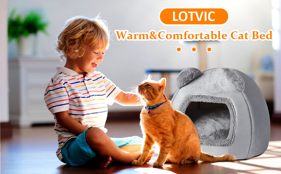 Кішка Будиночок-ліжко для котів, 40см, сірий. Миється, плюшевий, для котів, кроликів, собак та інших дрібних тварин