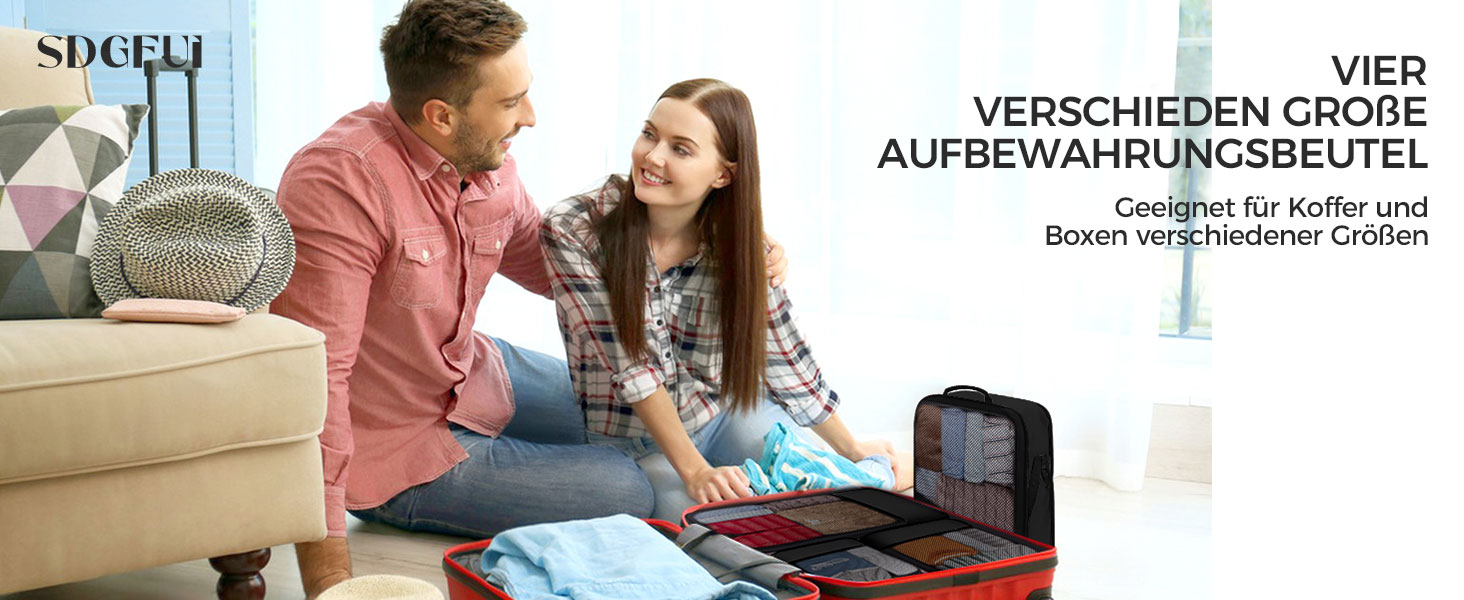 Набір кубиків для пакування багажу BAGLHER - Органайзери для подорожей, водонепроникні, чорні