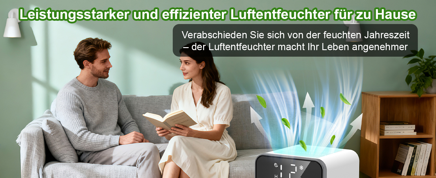 Електричний осушувач повітря автоматичний 1800 мл з функцією відтавання, таймером та LED-дисплеєм для спальні, ванної кімнати та шафи (650 мл/24 год)
