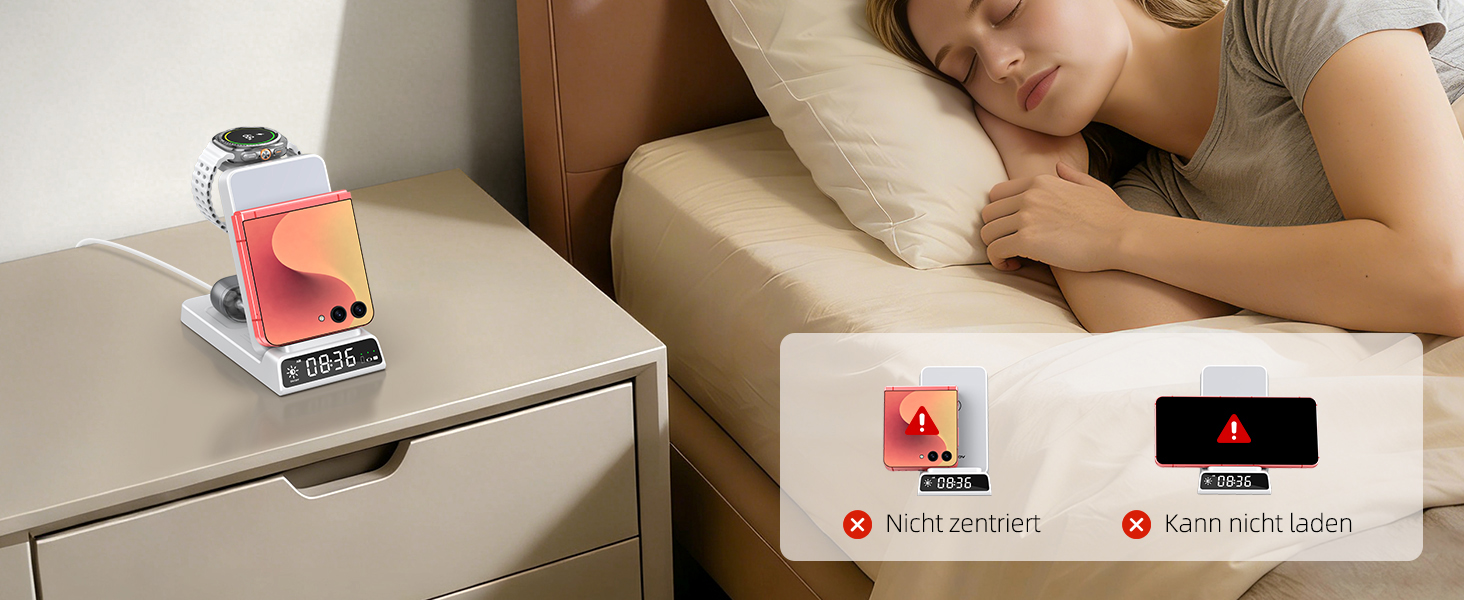 Бездротовий зарядний пристрій 3-в-1 для Samsung Galaxy S26/S25/Z Fold 7/Flip 7, Galaxy Watch 8/7/6/5 Pro та Buds 3/2 - білий