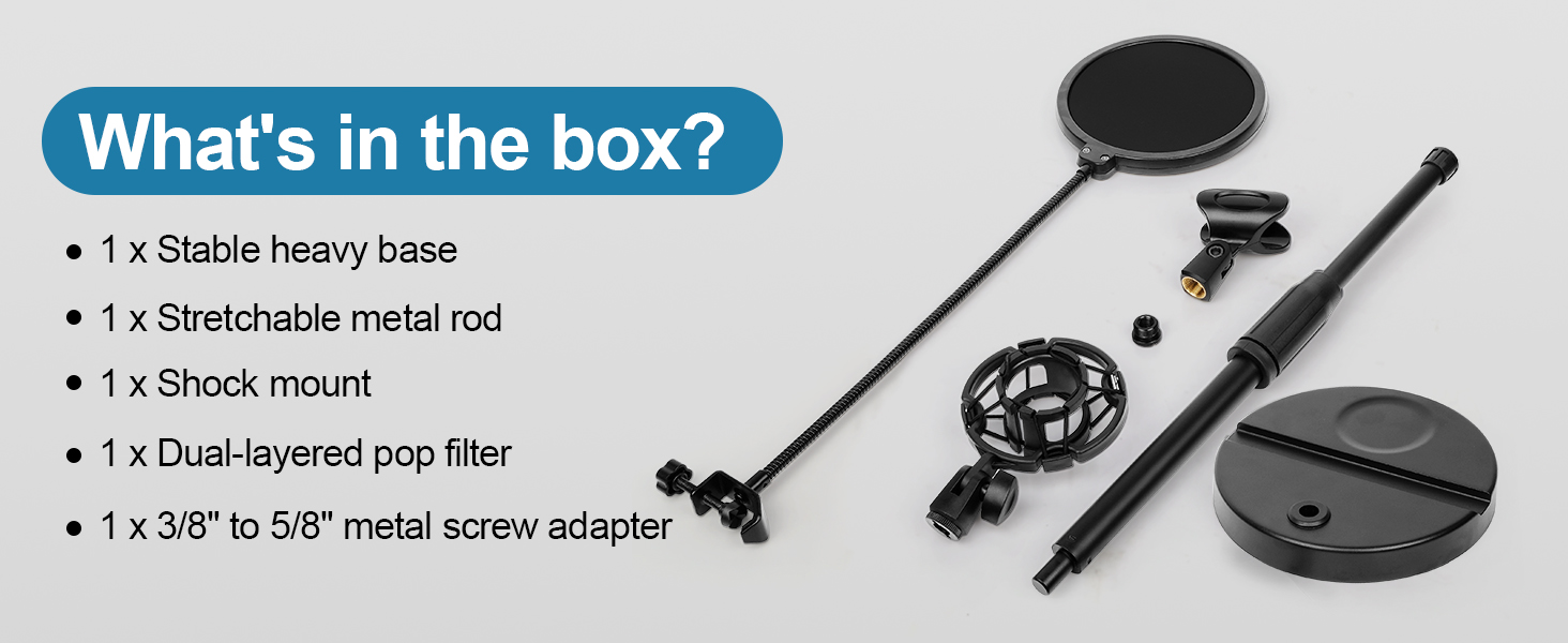 Підставка для мікрофона ChromLives для Razer Seiren X, з поп-фільтром, вітрозахистом та кабелетримачем, 5/8 адаптер для радіомовлення та запису