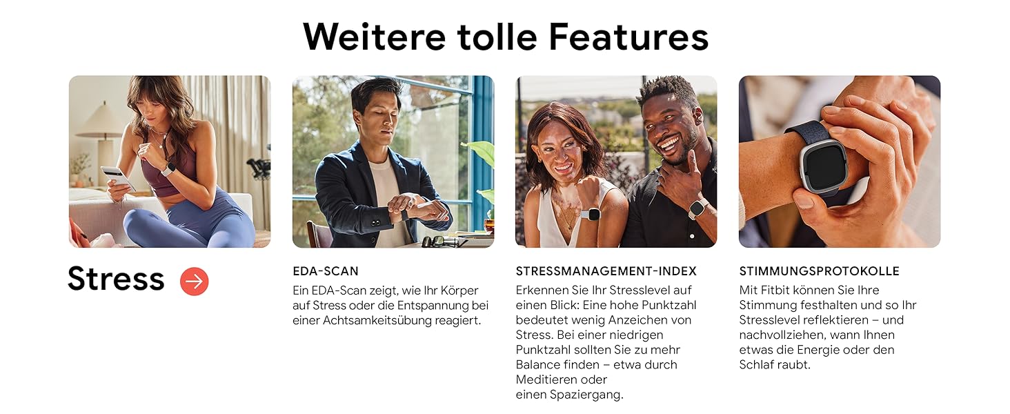 Розумний годинник Fitbit Sense 2 – фітнес-трекер з GPS, EKG та аналізом сну – сумісний з Android/iOS – колір Nebelblau (туманно-блакитний)