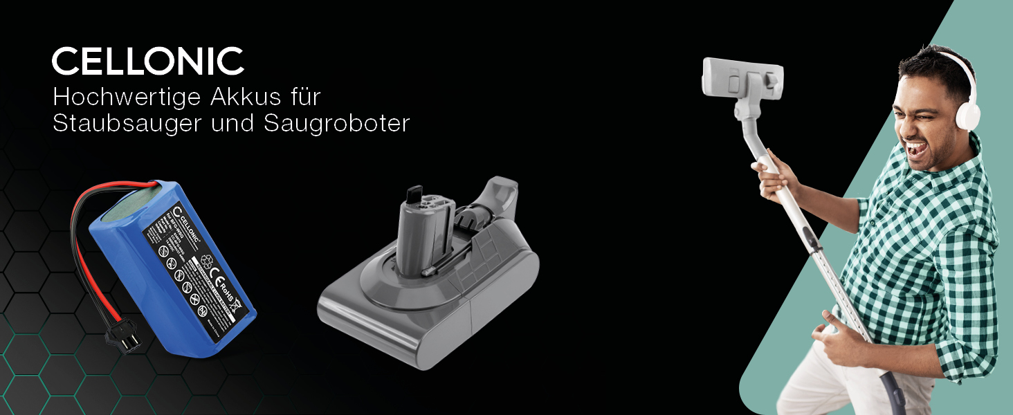 CELLONIC Акумулятор для пилососа сумісний з Dyson V7 Origin, Motorhead, Trigger, +, SV11 (21.6V, 2500mAh) V7 - 2500mAh