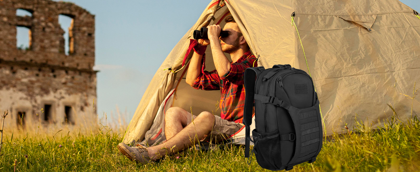 Zavothy 35/45L Military Backpack Men Women, Tactical Backpack, Trekking Backpacks, Outdoor Backpacks, Hiking Backpacks, for Camping, Mountaineering, Gymnastics Training, Shopping, City Trips, Cycling (Black-35l)