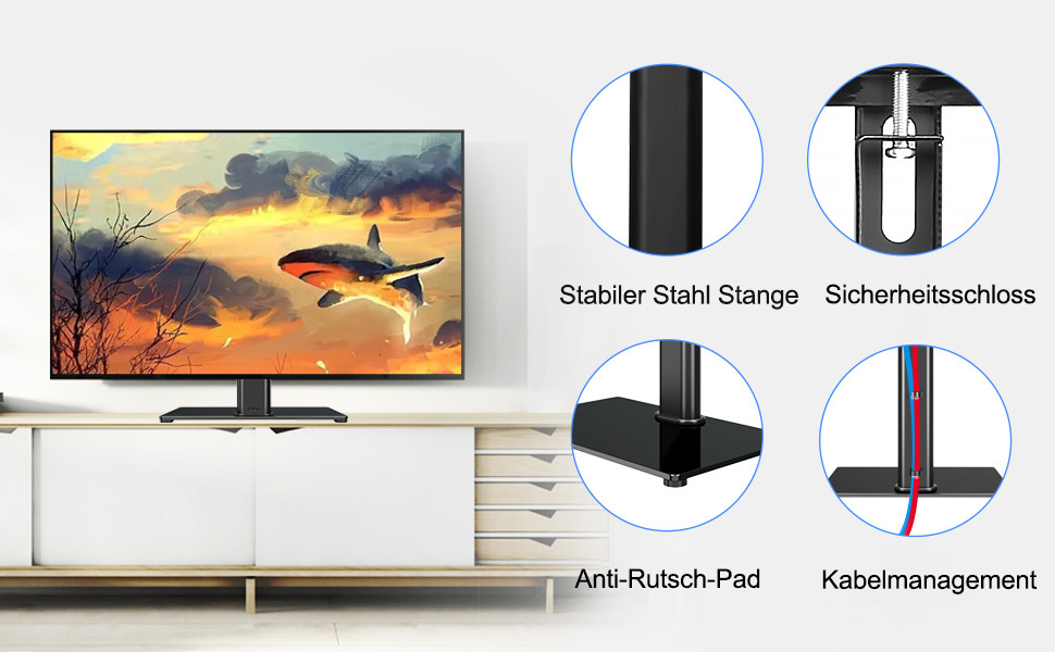 Підставка для телевізора Suptek, поворотна, для LED, OLED, LCD екранів 26-55 дюймів, до 50 кг, VESA 400x400, TS202
