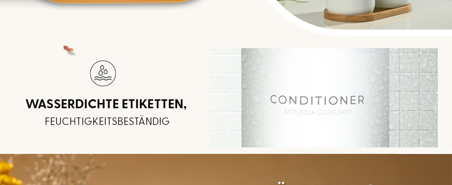 Набір дозаторів для мила та рідкого миючого засобу MaisoNovo | Скляні дозатори для ванної кімнати | 500 мл, білий колір, бамбукова помпа, 2 шт.