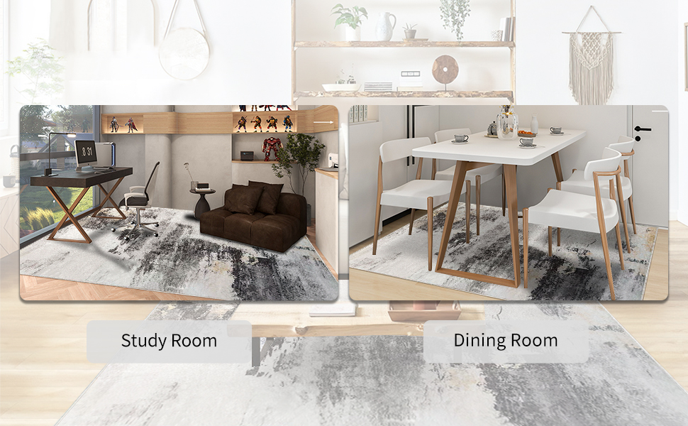 Килим Safunion для вітальні: великий сучасний абстрактний килим з коротким ворсом, м'який килим для спальні (80 x 120 см, 120 x 160 см), абстрактний коричнево-багатокольоровий