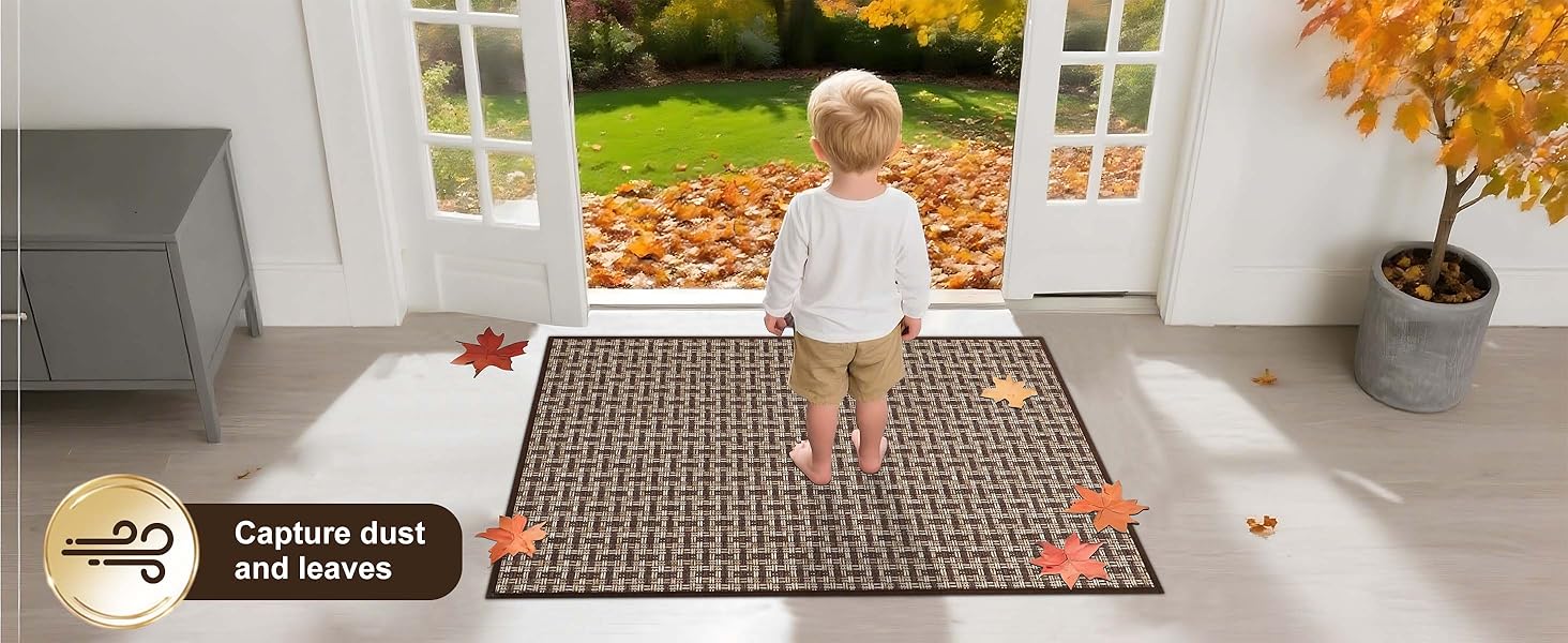 Килимок для дому 41x61 см, антиковзаюча підлога, для входу, коричневий