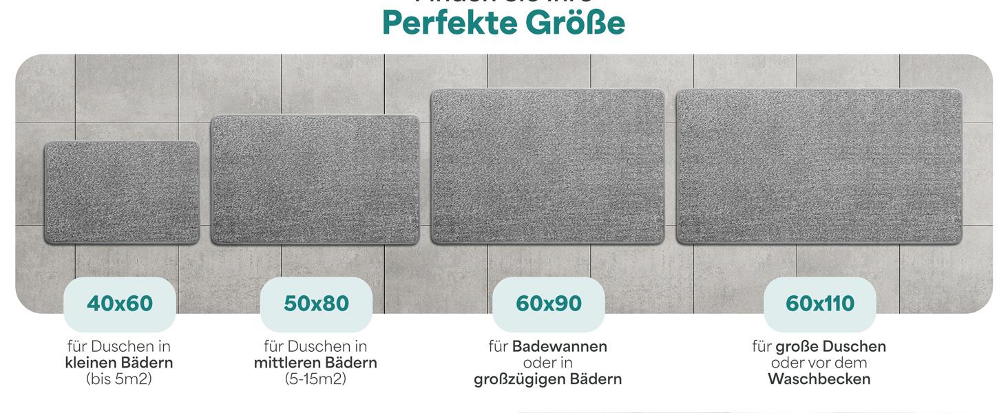 Гігієнічний килимок для ванної кімнати 90x60 см, протиковзкий та вологопоглинаючий дівір для душу, що швидко сохне, світло-сірий