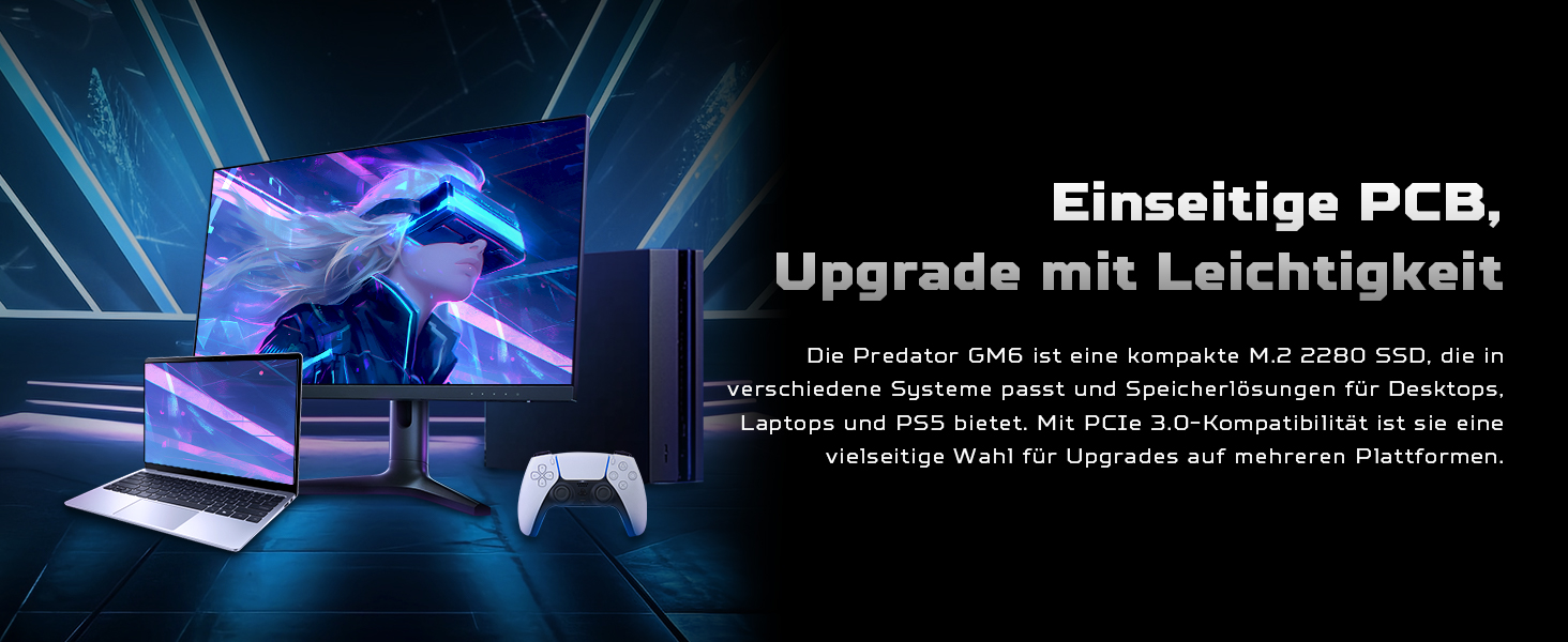 SSD Acer Predator GM6 1TB M.2 NVMe PCIe 4.0 - Швидкий накопичувач для ігор та ПК