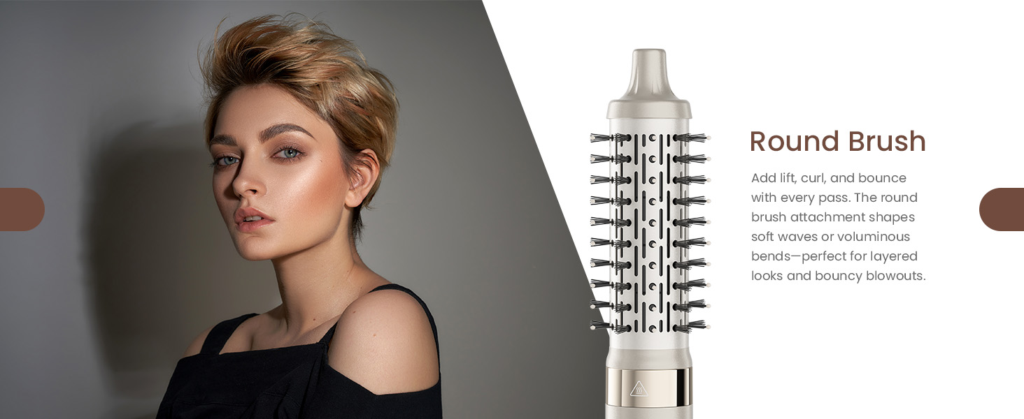 5-в-1 Airstyler: Іонний фен, локони, об'єм та випрямлення без шкоди для волосся | Легкий, для дому, Champagner Gold